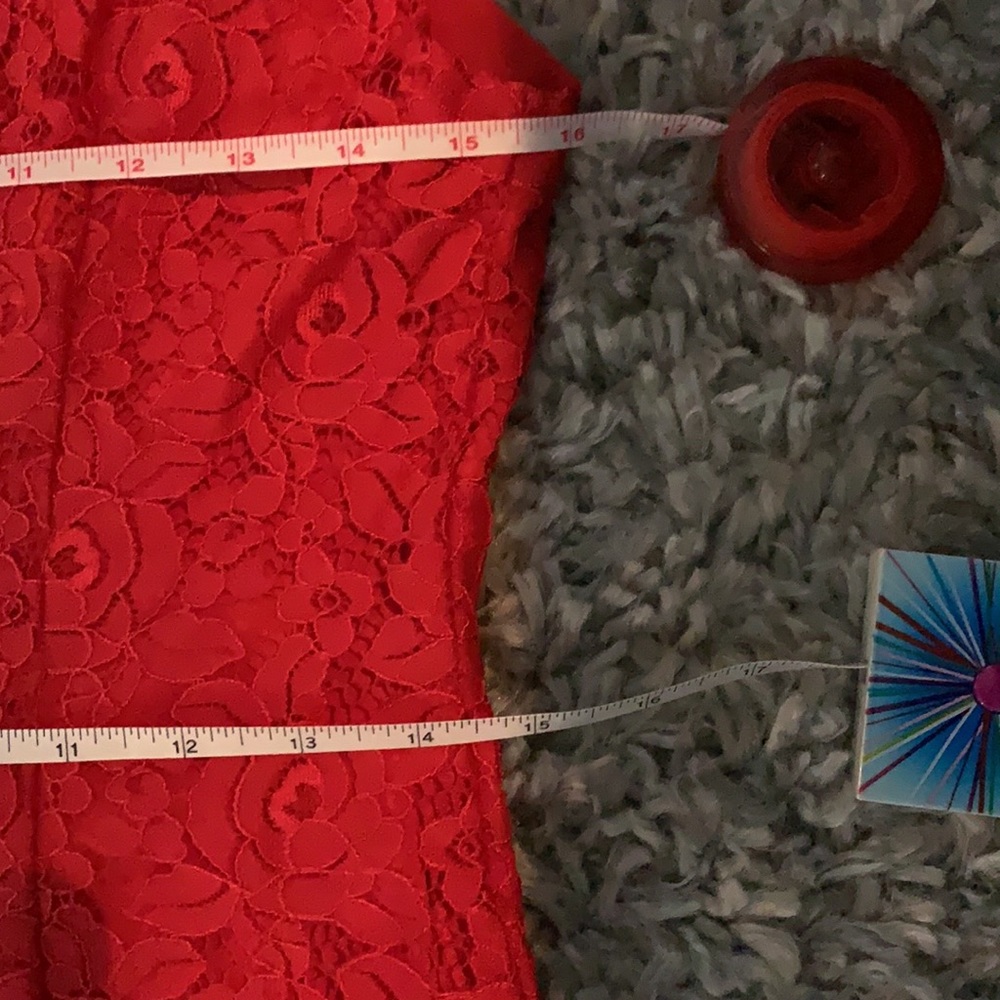 Beautiful red floral lace overlay dress! - Picture 7 of 10